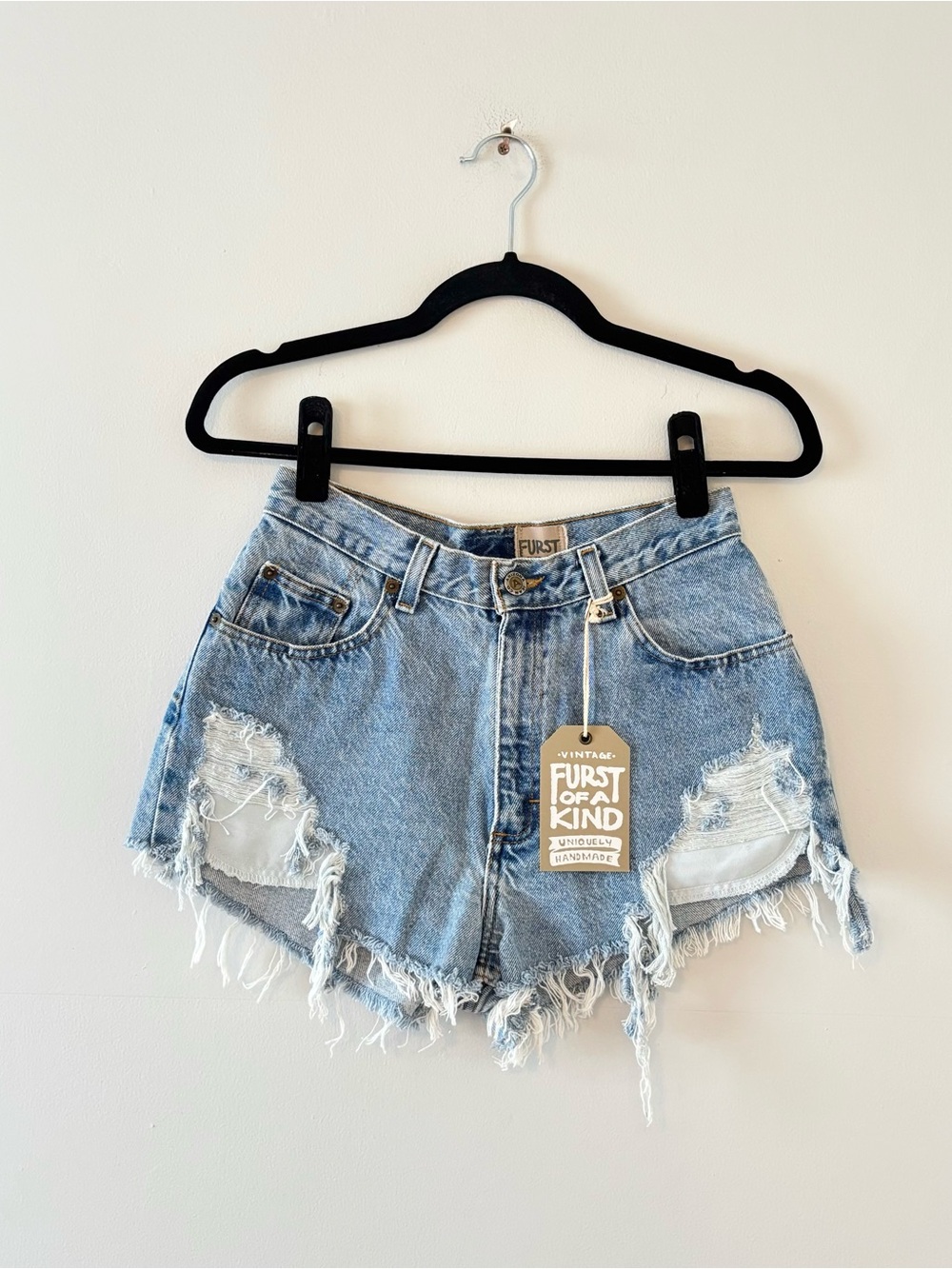 Furst Of A Kind NWT Distressed Denim Shorts Raw Hem High Rise Daisy Dukes Jean